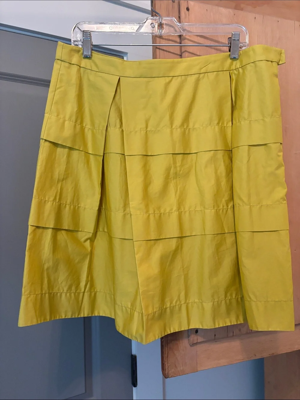 J. Crew Bright Mustard Tiered A-Line Skirt